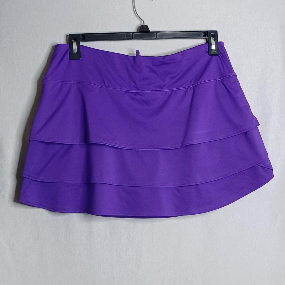 Athleta Skort Womens XL Purple Tiered Ruffle Athletic Tennis Running Golf